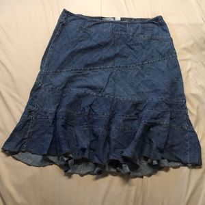 OKNY JEANS Denim Flare Skirt